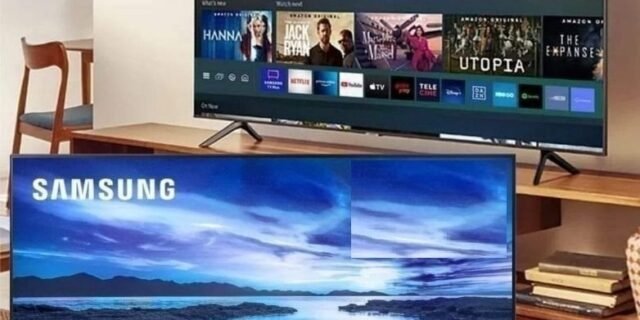 Smart 55″ TV UHD 4K Samsung 55AU7700, Processador Crystal 4K, Tela sem limites, Visual Livre de Cabos, Alexa built in, Controle Único