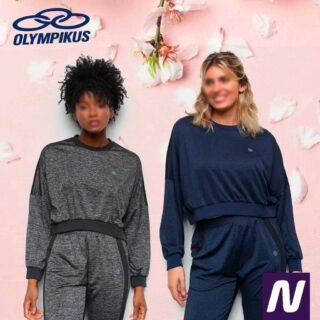 [NETSHOES] Blusa Olympikus Melange Manga Longa Feminina