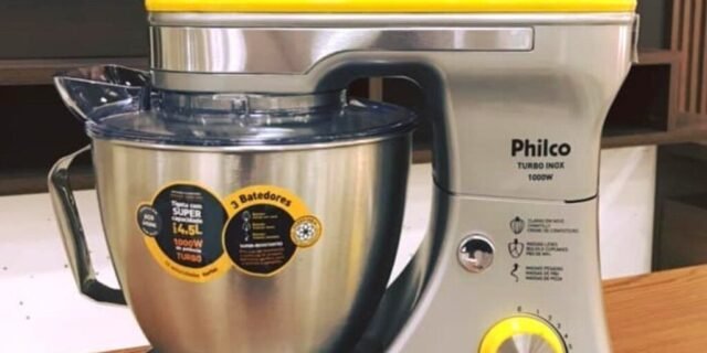 20% de Volta no AME: Batedeira Planetária Philco PBP800AM Turbo Inox 800W