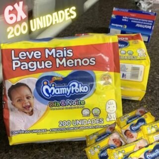 Toalhas Umedecidas Mamypoko Dia e Noite – 6 Pacotes com 200 Toalhas Cada