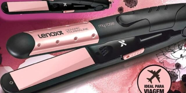 Chapinha/Prancha de Cabelo Lenoxx My Rose – Ceramic Tourmaline com Íons 250ºC