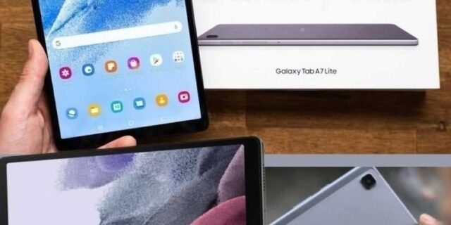 Tablet Samsung Galaxy A7 Lite Grafite com 8,7″, Wi-Fi, Android 11, Processador MediaTek MT8768T e 64GB