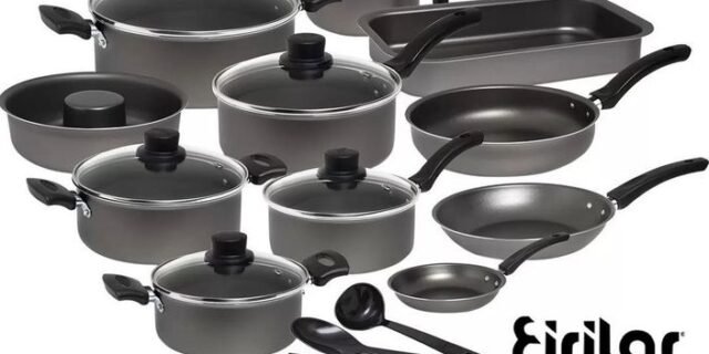 Jogo de Panelas Eirilar Antiaderente de Alumínio – Grafite 14 Peças Especial