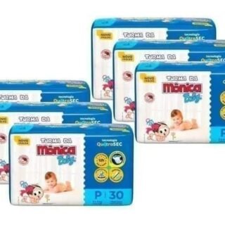 Kit Fralda Turma da Mônica Baby – 6 Pacotes (RN – 216 unidades, P – 180 Unidades, M – 168 Unidades, G – 144 Unidades)