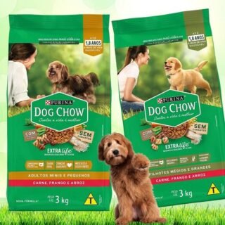 Ração Dog Chow Adulto , filhotes – 3Kg – Purina ( 4 opções )