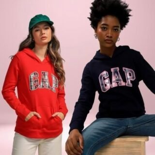 Blusa de Moletom Flanelada Fechada GAP Logo (PP e P)