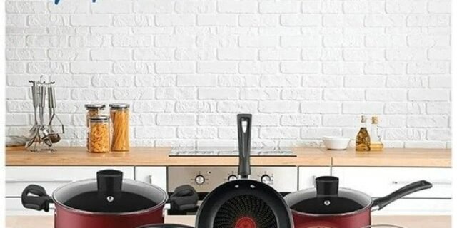 Conjunto De Panelas Rochedo Limpa Fácil Vermelho – 5 Peças