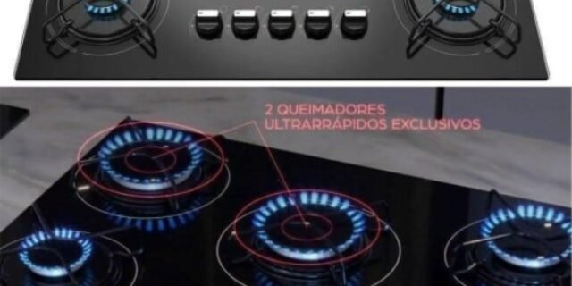 Cooktop 5 Bocas Mondial a Gás GLP Preto – CTG-02