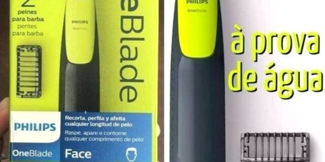 Aparador de Pelos Philips Oneblade QP2510/15 Bivolt – Verde e Cinza