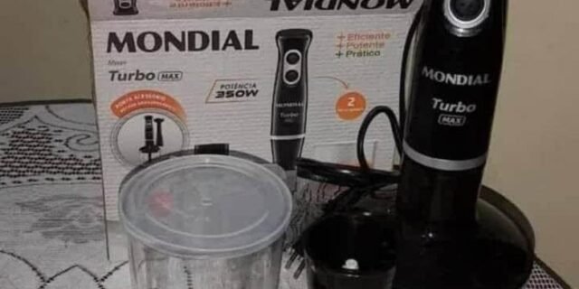 Mixer Mondial Preto e Prata 350W Turbo Max M-13 – 2 Velocidades 110V