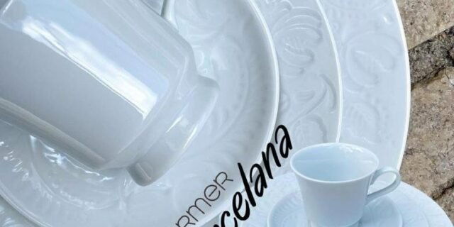 Aparelho de Jantar Chá 20 Peças Germer Porcelana – Redondo Branco Folk