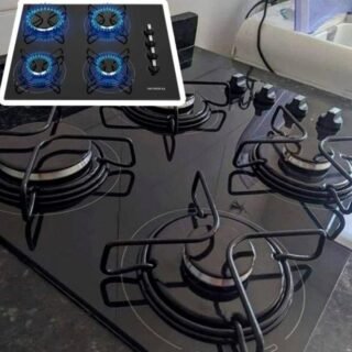 Cooktop 4 Bocas Mondial a Gás GLP Preto – CTG-01