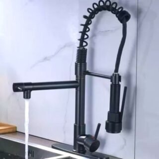 Torneira para Cozinha Gourmet de Mesa Dupla Saída – Monocomando Preta Nell YL-03