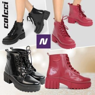 Bota Coturno Colcci Tratorada Verniz Feminina