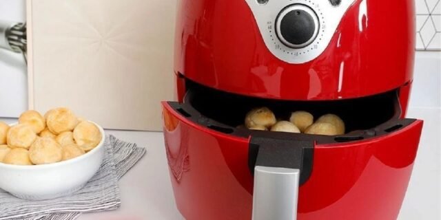 Fritadeira Elétrica Air Fryer sem óleo 3,5L Vermelha Fun Kitchen