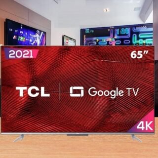 Smart TV LED 65″ 4K TCL Google TV 65P725 UHD, HDR10, Dolby Vision Atmos, Bluetooth, Comando de voz à distância, Google Assistant e Borda Ultrafina