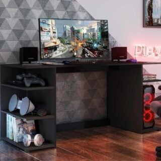 Mesa Gamer Escrivaninha Guilda Multimóveis Preta
