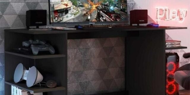 Mesa Gamer Escrivaninha Guilda Multimóveis Preta