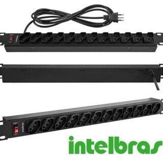 intelbras Protetor Eletrônico com 12 Tomadas para Rack EPR 212 Preto
