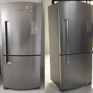 Geladeira Brastemp BRE80AK Frost Free com Smart Bar Inverse Inox – 573L SÓ 110V