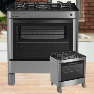 Fogão 5 Bocas Esmaltec – Acendimento Automático Agata Glass