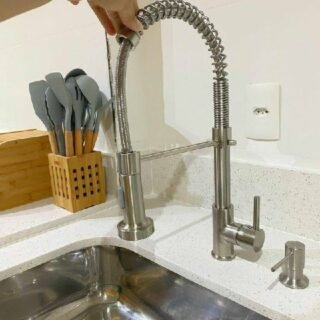 Torneira para Cozinha Gourmet de Mesa com Mola – Monocomando Cromado Nell AM-01