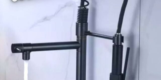 Torneira para Cozinha Gourmet de Mesa Dupla Saída – Monocomando Preta Nell YL-03