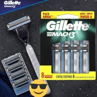 Carga para Aparelho de Barbear Gillette Mach3 – Leve 8 Pague 6
