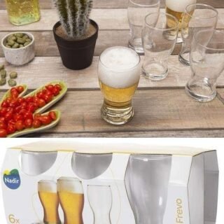 Jogo de Copos de Vidro para Cerveja 220ml – 6 Peças Nadir Frevo