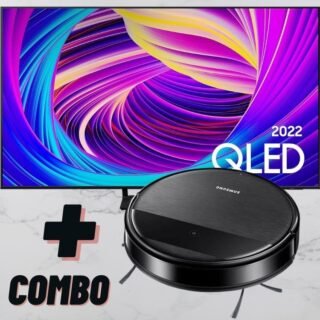 Kit Samsung Smart TV 70 qled 4K 70Q65B 2022 E Robô Aspirador 2 em 1 Samsung VR5000RM