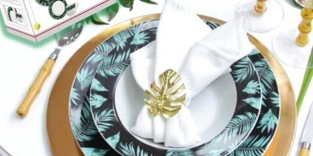 Aparelho de Jantar Chá 20 Peças Hauskraft – Porcelana Branco Folhas