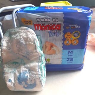 Fralda Turma da Monica Baby Jumbo 28 Unidades, Turma da Mônica Baby, Azul, Médio
