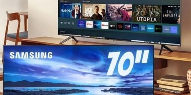 – Smart TV 70” Crystal 4K Samsung 70AU7700 Wi-Fi – Bluetooth HDR Alexa Built in 3 HDMI 1 USB