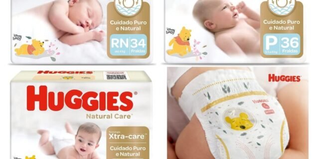 Fralda Huggies NATURAL CARE (RN – 34 Unidades, P – 36 Unidades, M – 32 Unidades)