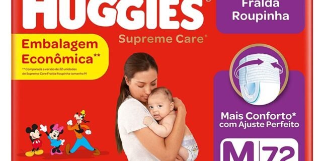Fralda Huggies Supreme Care Roupinha M – 72 fraldas