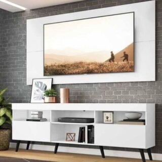 Rack c/ Painel TV 65″ e Pés Retrô Flórida Multimóveis