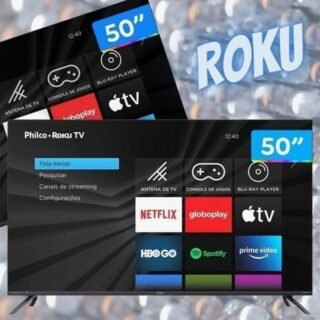 Smart TV Roku 50″ Philco Led UHD 4K PTV50RCG70BL Wi-Fi 4 HDMI 2 USB e Midiacast