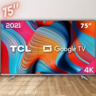 Smart TV Android 75″ TCL Led 4K UHD 75P725 HDR10 Bluetooth Google Assistant Borda Ultrafina Wi-Fi 3 HDMI 2 USB