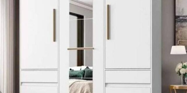Guarda-roupa Casal com Espelho 3 Portas 6 Gavetas – E77020 Miami (2 Cores)