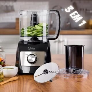 Processador de Alimentos Oster 3 em 1 Compacto 300W – Preto SÓ 110V