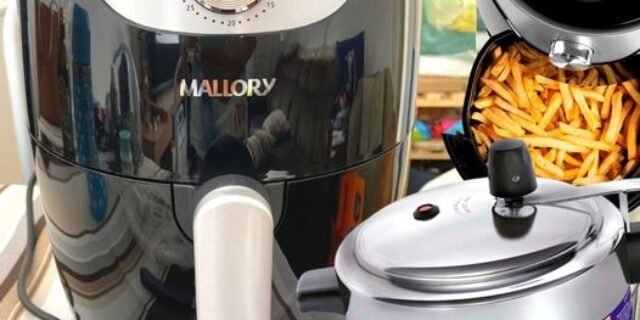 Fritadeira Elétrica Air Fryer Mallory – 3L + Panela de Pressão Panelux – 4,5 L