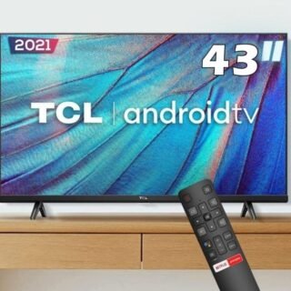 Android TV LED 43” TCL S615 Full HD HDR com Wifi e Bluetooth integrados, 3 HDMI, 2 USB, Controle Remoto com Comando por controle de Voz, Google Assistant e praticamente sem borda