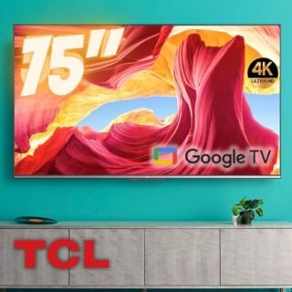 Smart TV Android 75″ TCL Led 4K UHD 75P725 HDR10 Bluetooth Google Assistant Borda Ultrafina Wi-Fi 3 HDMI 2 USB