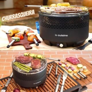 Churrasqueira Portátil à Carvão Compact – La Cuisine (3 Opções)