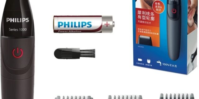 Aparador de Pelos Multigroom Series 1000, 1 velocidade, Preto, à pilha- Philips
