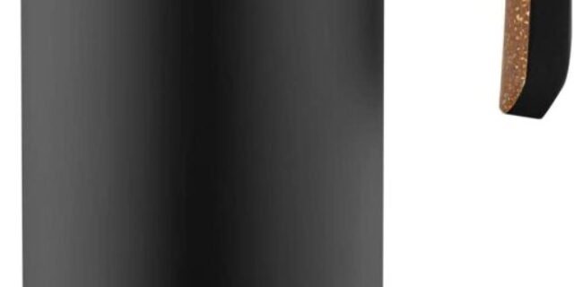 Ello Caneca de viagem de aço inoxidável isolada a vácuo, 530 ml, preto fosco