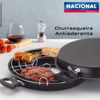 Churrasqueira de Fogão Grill Antiaderente Alumínio Nacional