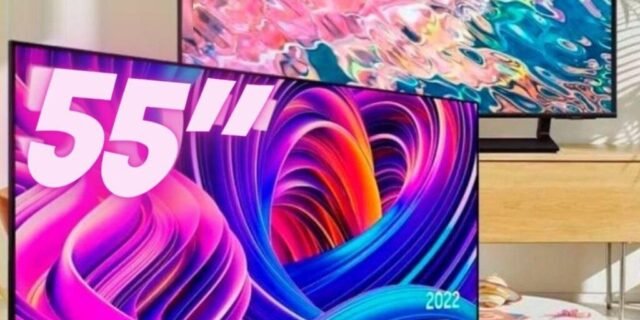Smart TV QLED 55″ 4K UHD 55Q60B Samsung com Modo Game, HDR, Wifi, Bluetooth, HDMI, USB, Som em Movimento, Tela sem limites, Design slim, Visual livre de cabos, Alexa built in e Google Assistente