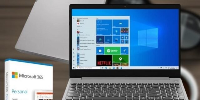 Notebook Lenovo IdeaPad 3i Celeron 4GB 128GB SSD + Microsoft 365 Personal – Windows 11 15.6″ 82BU0008BR Prata