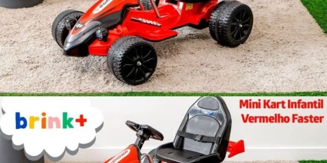 50% de Volta no AME: Mini Kart Elétrico Infantil 6v Vermelho Faster – Brink+